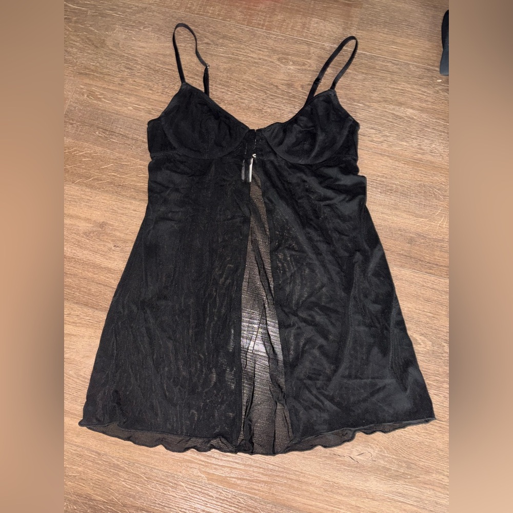 Urban Outfitters Black Sheer Mesh Slip top